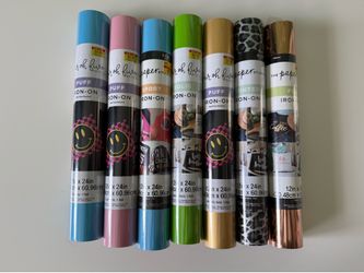 Unopened Iron-On Vinyl Bundle – Oh Five & Paper Studio – 7 Rolls