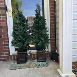 Two - 3 Foot Pre-Lit Entrance Tree