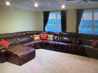 Sectional - leather with recliners