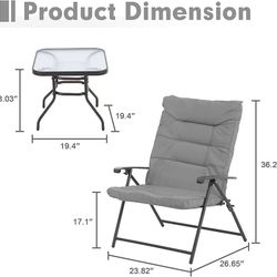 3-Piece Folding Chair Set