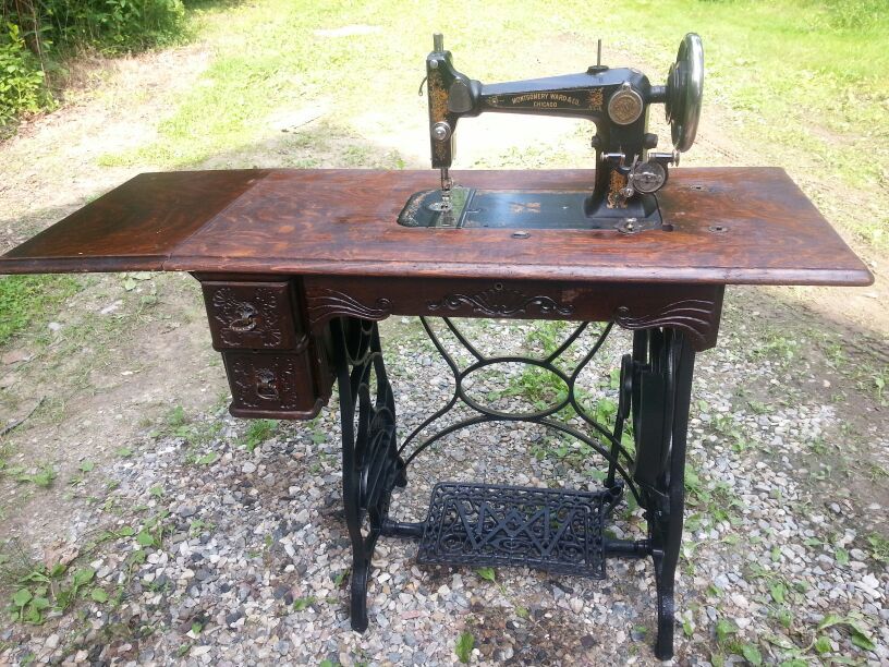 Antique Treadle Sewing Machine - Montgomery Ward & Co Chicago