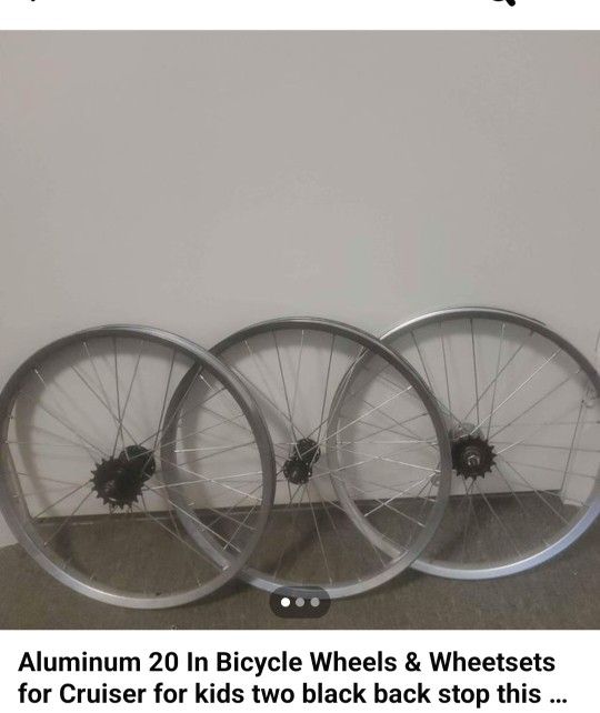 Aluminum 20 In Bicycle Wheels & Wheetsets for Cruiser for kids two black back stop this was that's