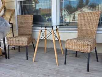 Chairs and glass table