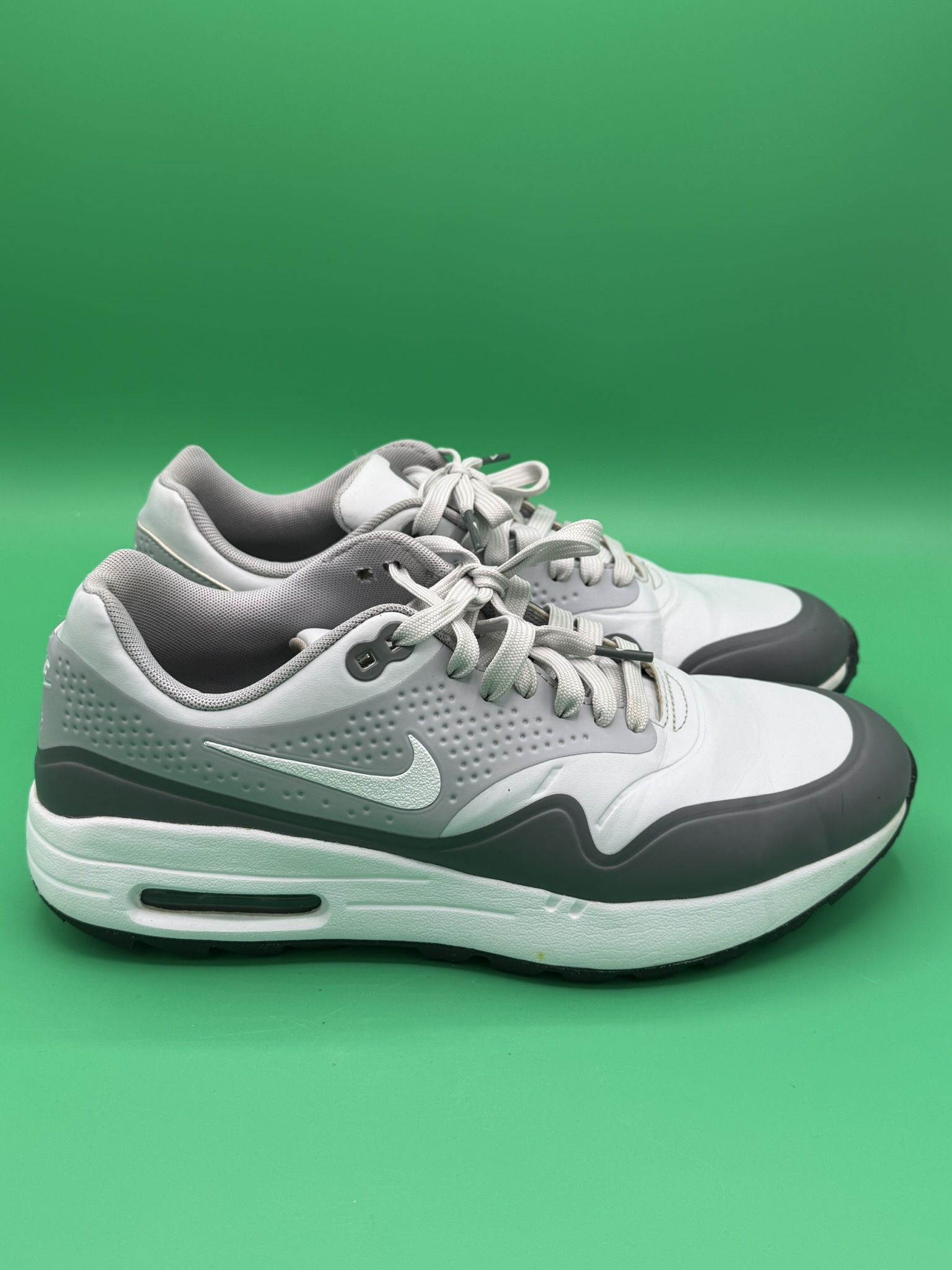 Nike Air Max 1 Golf Platinum White Wolf Grey Shoes Sneakers Men's US Size 7.5 Excellent Condition