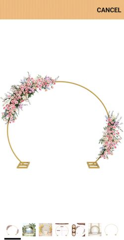 Wedding Arch 8.5FT Round Backdrop Stand Gold Metal Circle Backdrop Stand Circle Balloon Arch Stand Frame for Birthday Party Bridal Shower Anniversary 