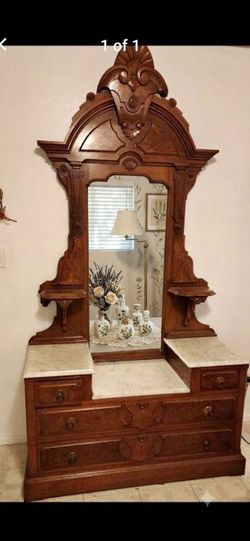 Antique Victorian Marble Top Dresser