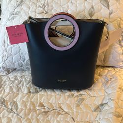 Kate Spade New York - Betty Colorblock Tote - Blue/White Suede - Medium