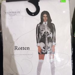 1pc Printed Minidress Skeleton Costume Sz Med