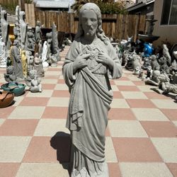 New Sagrado Corazón De Jesus Made Out Of Cement Perfect Gift 🎁 