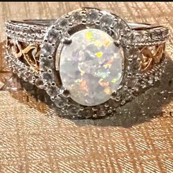 Opal Ring On Silver & Gold BRAND NEW!