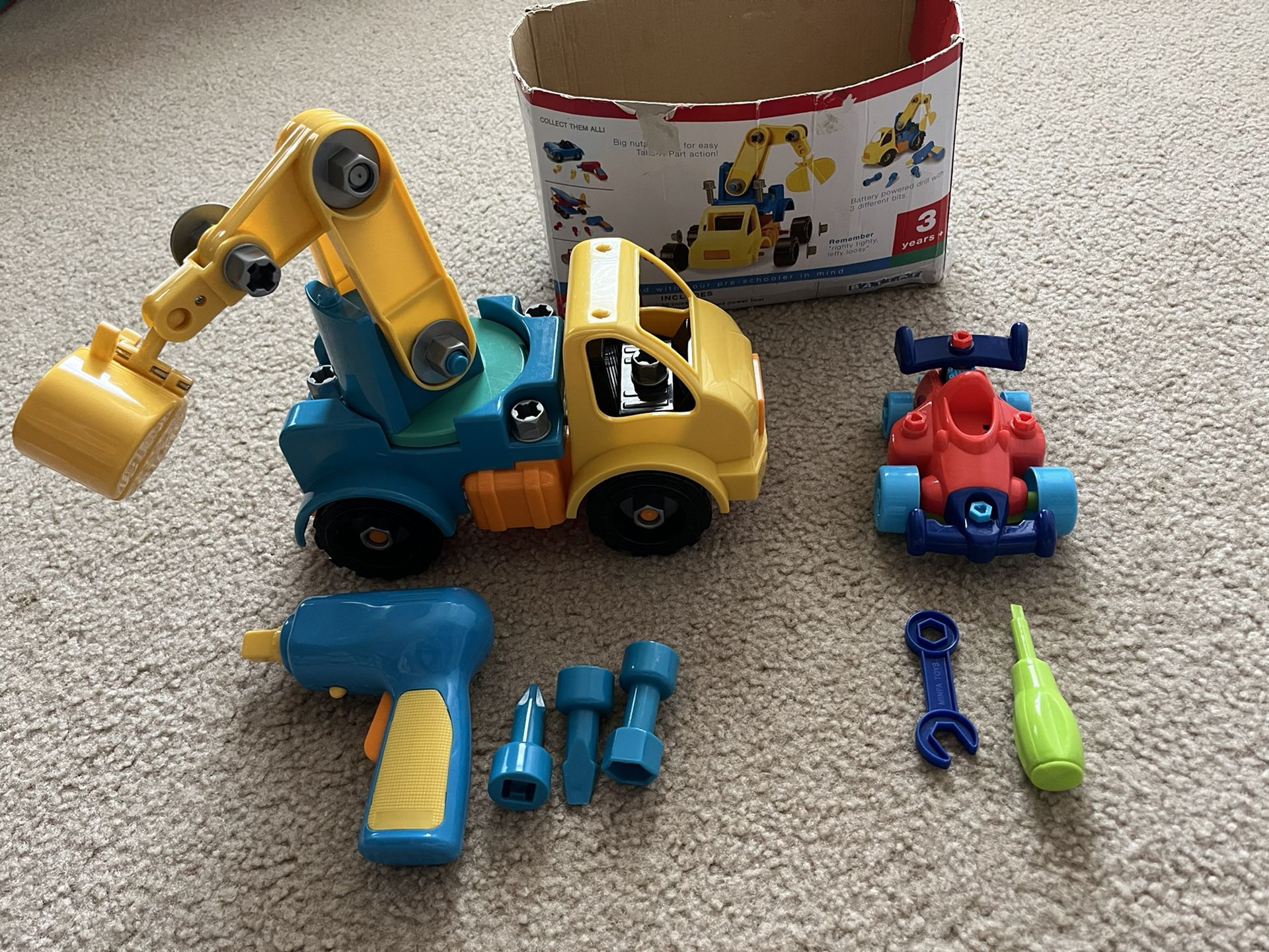 Take Apart Crane Toy Set And Race Car Set 