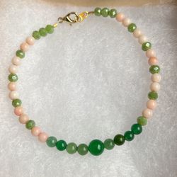 Pincoral, Jade With Crystal Bracelet 