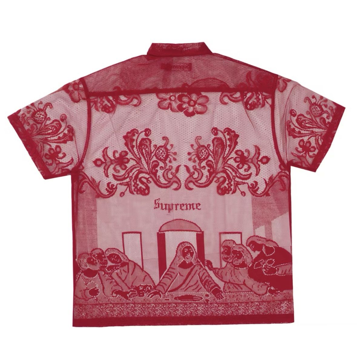 Supreme red lace last supper shirt medium
