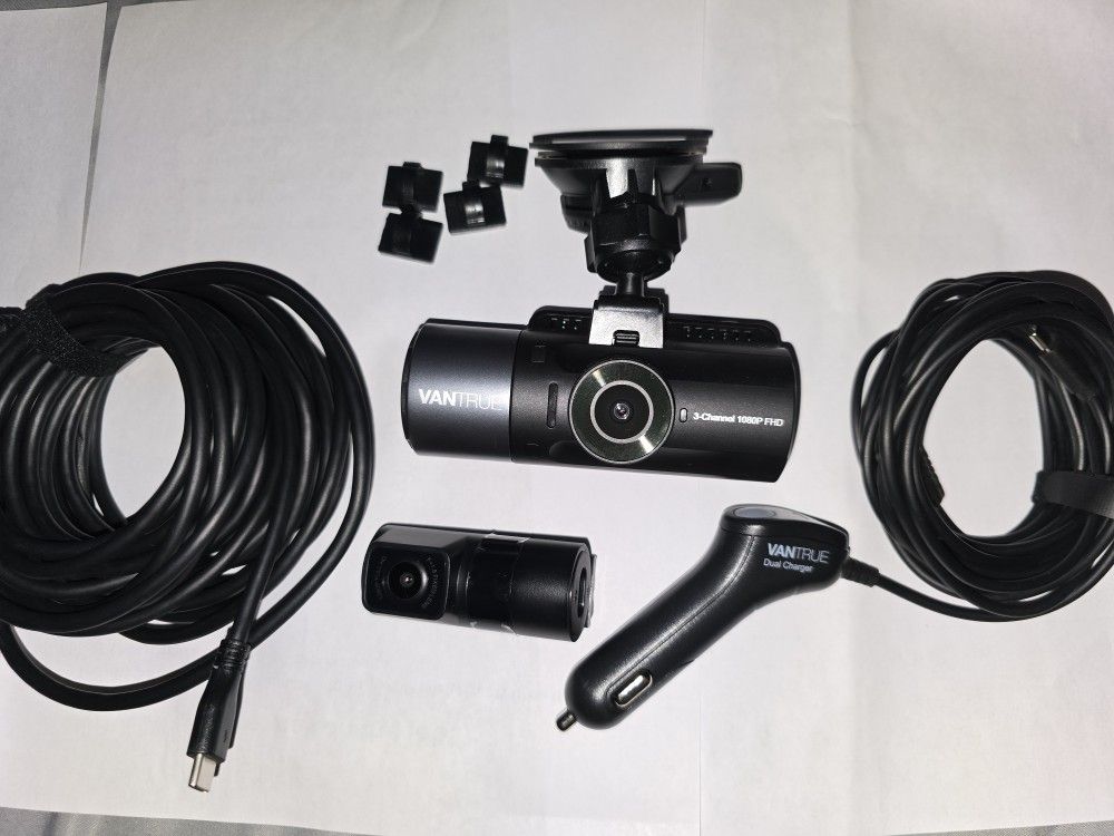 VANTRUE Dash Cam, Black, Front & Rear