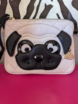 Betsey Johnson Pug Face Wristlet Bag