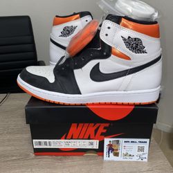 Size 10 - NEW Air Jordan 1 Retro High Electro Orange White