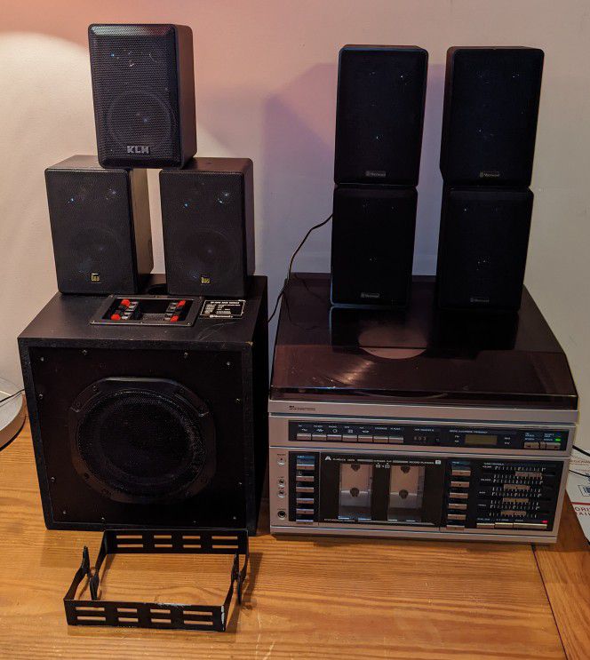Vintage Sears Stereo System 132.91870 + Sherwood SP-150W Bass Module + 7 Speakers