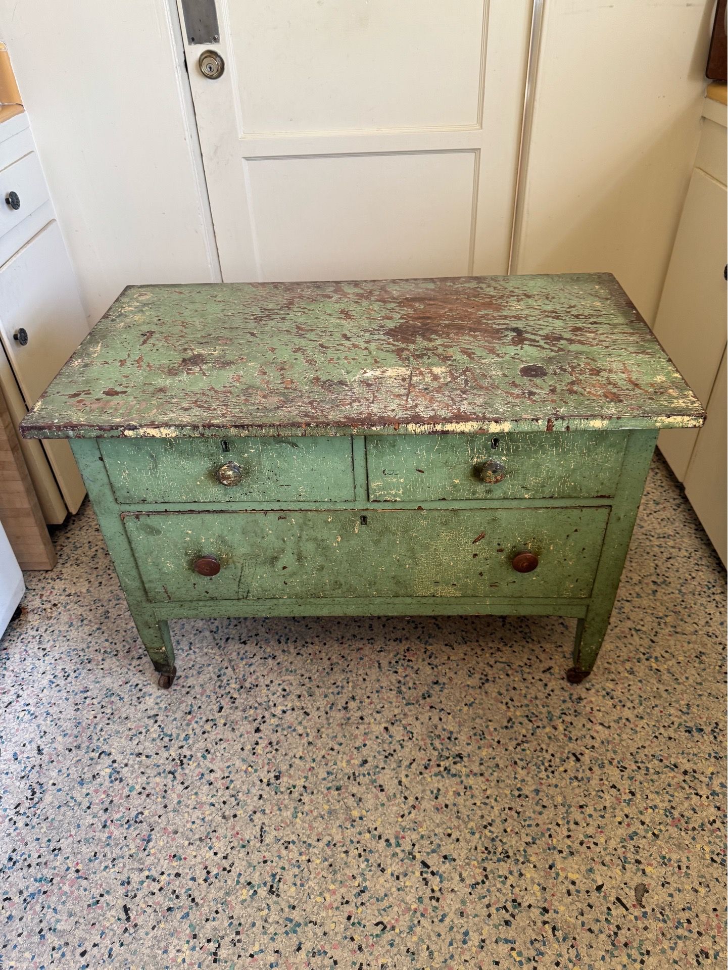 Vintage, shabby chic wooden dresser