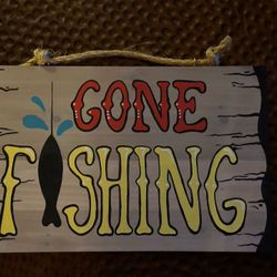 Hand Painted “Gone Fishing” Sign