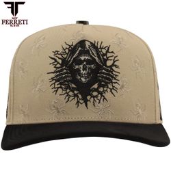 Ferreti Grim Reaper Embroidered Snapback Cap
