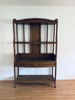 Vintage Rattan Hutch