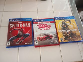 PS4 Game Bundle – Spider-Man, NFS Payback, MK11