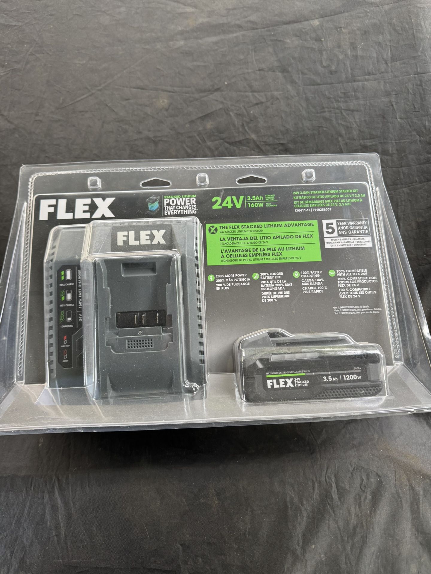 FLEX 24v battery 3.5 Ah and fast charger