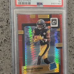 2022 DONRUSS OPTIC GEORGE PICKENS "RED HYPER" HOLO PRIZM RC PSA 10 GEM MINT 