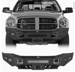 Hooke Road Ram 2500 Front Bumper (06-09) with Skid Plate for Dodge Ram 2500/3500 Pickup (2006–2009) – Full-Width, Heavy-Duty Steel Bumper Guard with L