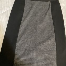 Miss Tina Skirt Pencil Black Plaid Size 8