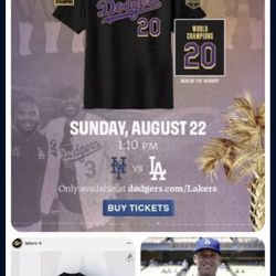 LOS ANGELES DODGERS Baseball LAKERS Night Medium Shirt 