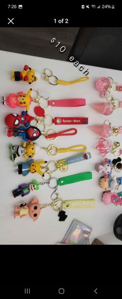 HELLO KITTY AND SPIDERMAN KEYCHAINS