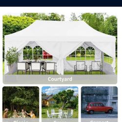 New In Box Only $210 !!  Heavy Duty 10x20 Feet POP up easy up Canopy  Comes With 6 side walls(while Supplies Last)