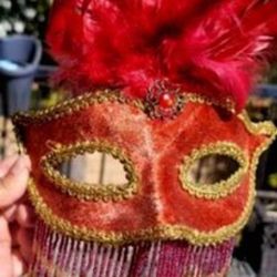 Red masquerade unique mask