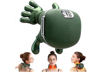 Neck and Back Massager with Fingers & Heat - for Pain Relief Deep Tissue, Real Touch Portable Electric Bionic Hand Shiatsu Cervical Head & Shoulder Ma