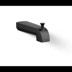 KOHLER 97089-BL Pitch Wall-Mount Diverter Bath Spout in Matte Black