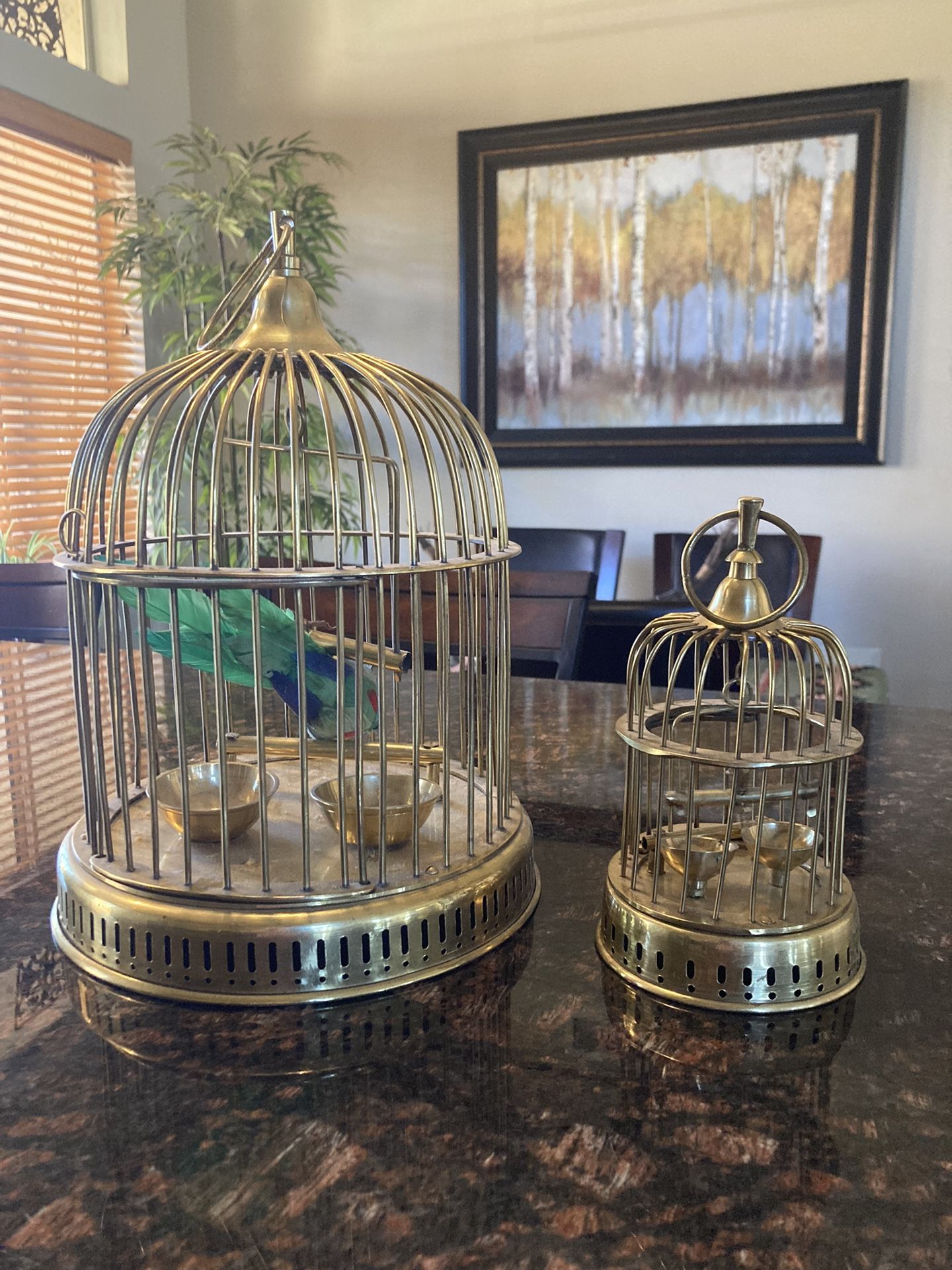 2 Brass Bird Cages