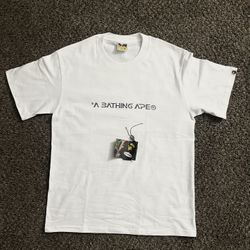 White/grey BAPE A bathing Ape Tee, Size M. 