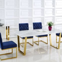 STYLISH CAMERON COLLECTION TABLE + 6 CHAIRS DINING SET