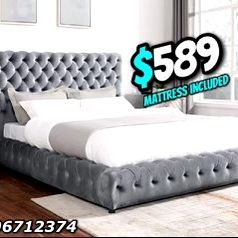 Kingg Size Grey European With Ortho Matres!!!!