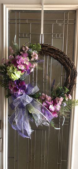 Wreath - Handmade Purple Floral wreath 