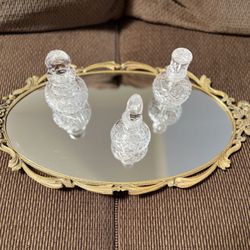 Antique Crystal Perfume Bottle Set
