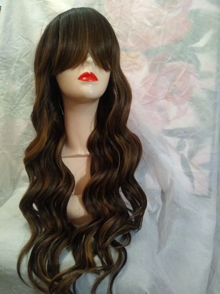 Human Hair Blend Wig