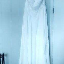 Chiffon A-Line Wedding Dress-Size 18