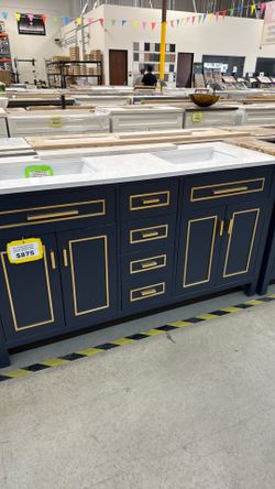 60" gabinete azul