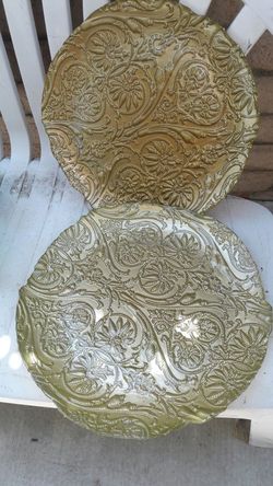 Gold floral plates