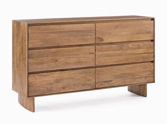 West Elm Anton 62” Solid Wood 6-Drawer Dresser - Burnt Wax (Looks Brand New!)