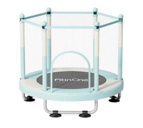 Trampoline for Kids 5 Foot Indoor and outdoor Trampoline with Safety Enclosure for Ages 3-8   New, Open Box 55" Wide, 34" High 440 Pounds Maximum