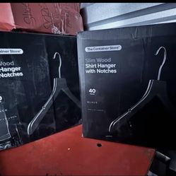 New open box container store black hangers