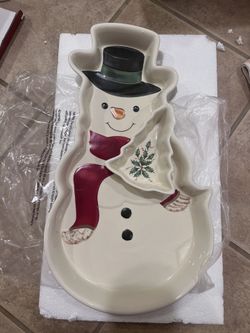 Lenox Holiday Snowman Chip & Dip Platter